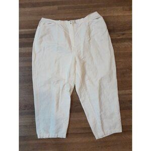 Talbots Irish Linen-Blend High-Rise Womens White Pants Size 22W